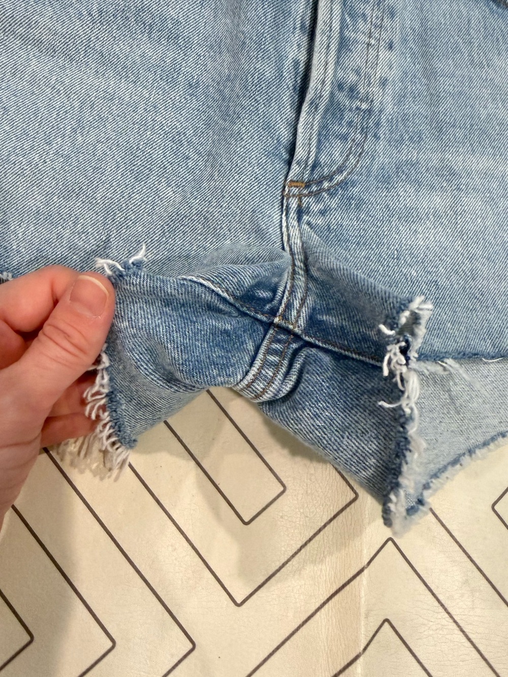 Agolde Light Wash Mila High-Rise Denim Cutoff Shorts - Picture 4 of 11